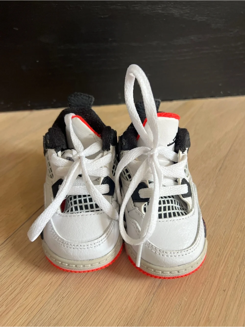 Jordan Infant White, Red & Black Retro Basketball Sneaker (No Box)